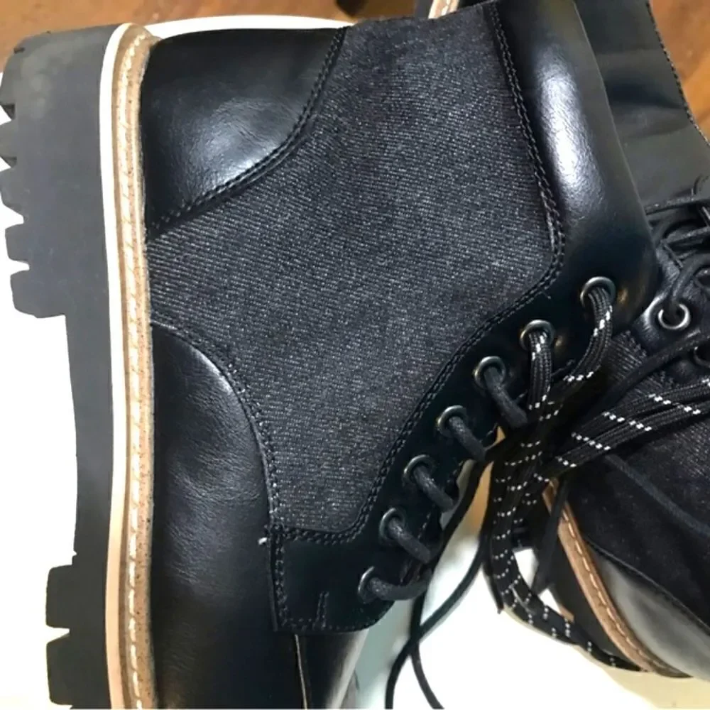 Steve Madden Bradin Faux Leather Combat Boots Size 9